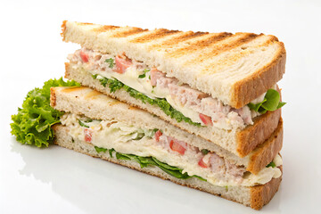 tuna mayo  sandwich white background