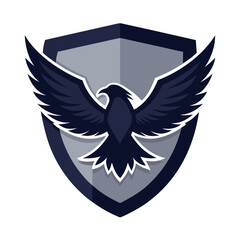 Raven Flight Shield: Dark Wings and Jagged Shadows in Chrome Frame