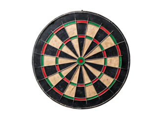 Dartboard target game isolated on transparent background