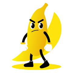 Edgy Banana Hero: Sneakers, Gloves, and Sharp Shape in a Dynamic Design