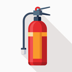 A fire extinguisher mounted on a wall, on a plain white surface, for safety, emergency, protection, or security.