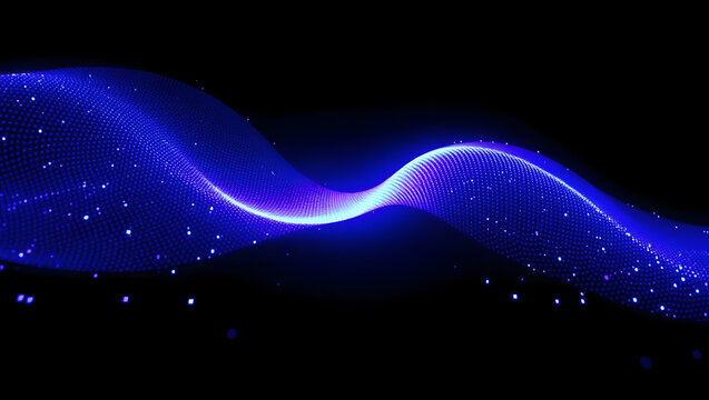 Abstract Blue Wave: A mesmerizing abstract composition featuring a graceful blue wave, exuding a sense of dynamism and ethereal beauty against a dark backdrop.
