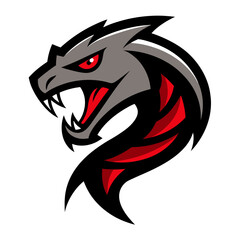 Aggressive Viper Mascot in Streamlined Curves and Bold Fang Details for Sharpened Branding