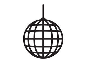 disco ball logo silhouette vector, disco ball logo icon silhouette vector, glittering disco ball silhouette vector illustration, disco ball with stars logo silhouettes vector on a white background