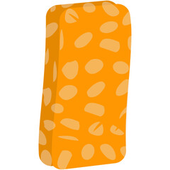 Tempe Indonesian Food. Delicious Traditional Indonesian Food Tempeh Soybean Vector. Vector illustration of traditional Indonesian tempe wrapped in banana leaf
