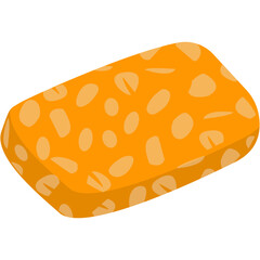 Tempe Indonesian Food. Delicious Traditional Indonesian Food Tempeh Soybean Vector. Vector illustration of traditional Indonesian tempe wrapped in banana leaf