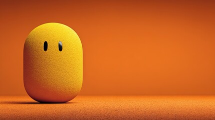 Matte Yellow Character with Silent Charm | World Emoji Day Minimalist Expression