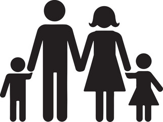 Father, mother and child icon.