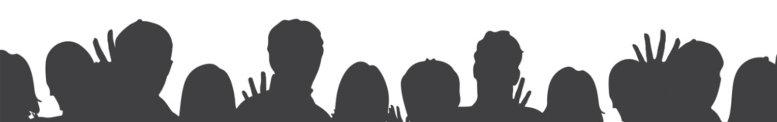 People crowd,  group of people silhouette.