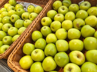 green apples in a basket