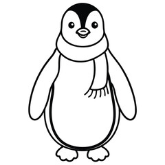 Fototapeta premium penguin outline vector art for coloring page