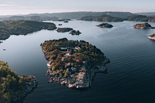 island shot outside mandal in norway