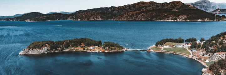 island with small bidge in norway