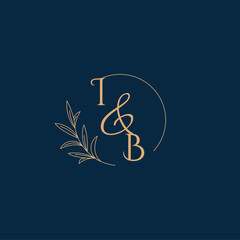 IB Initial Wedding Monogram Logo with Minimalistic Style