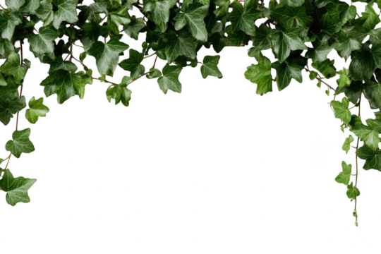 Ivy leaves arching over