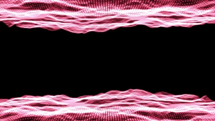 Pink particle wave tunnel animation, abstract mesh flow background, glowing digital ripple lines, futuristic data stream effect, 3D tech corridor design, neon waveform visual - Powered by Adobe