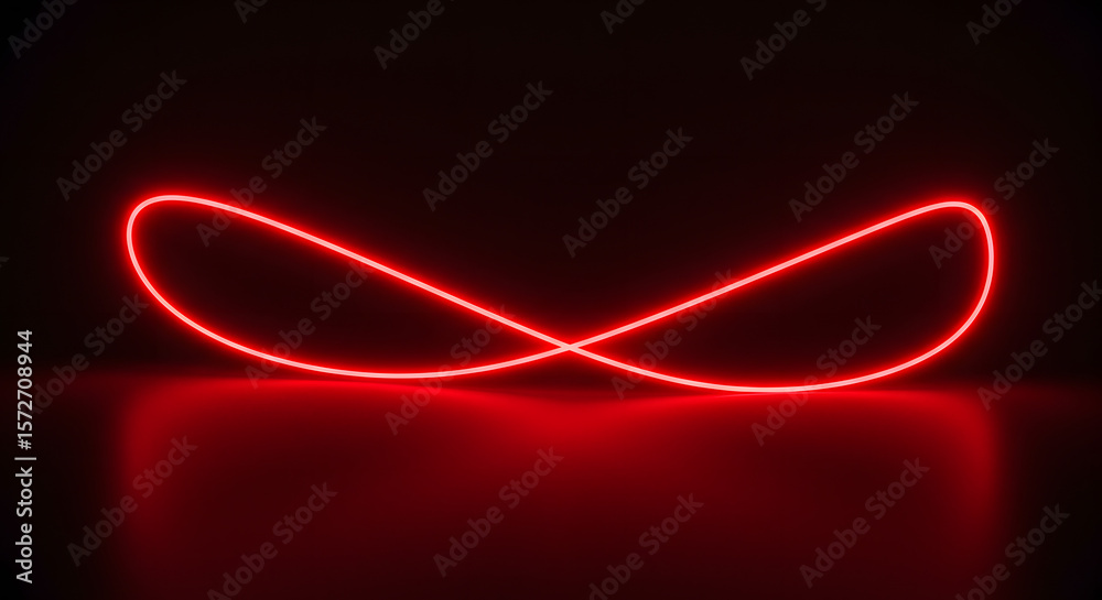 Poster illuminated infinity loop: a captivating visual of a glowing red infinity loop, elegantly projected 