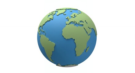 Naklejka premium Stylized 3 d paper earth globe