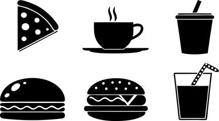 collection of various food and drink icons in blac (1).eps
