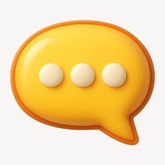 Fototapeta premium 3D yellow chat bubble icon