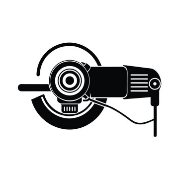 black angle grinder tool clip art preview