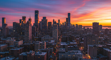 Obraz premium new york city skyline at sunset