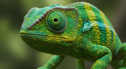 Obraz premium green lizard on a branch