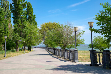 View of Pushkinskaya embankment. Taganrog, Rostov region, Russia