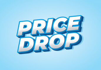A bold and eye catching graphic featuring the text PRICE DROP in a modern, three dimension
