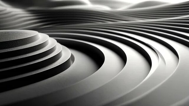 Abstract Waves and Geometry Silver Pattern Background Modern Luxury Texture Concept