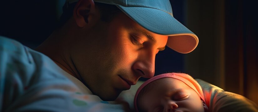 Young man sleeping on a sofa with a hat on his face