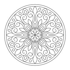 Easy Floral Mandala Design for Beginners, Vector illustration