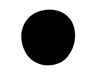 Simple minimalistic black solid circle object on a plain white background