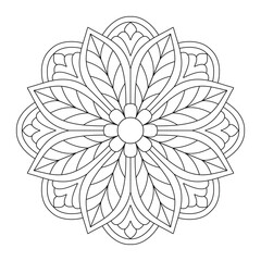 Fast Basic Mandala Generator for coloring book page, Vector illustration