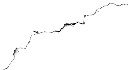 One big crack isolated transparent background png overlay macro