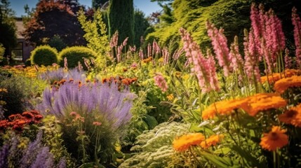 Obraz premium Wild forest and field flowers bloom in the beauty of nature's vibrant spring and summer colors