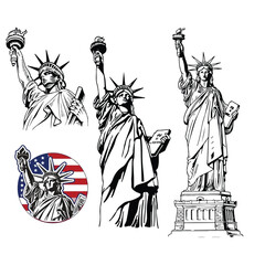 Statue of Liberty Illustrations Set © tahazzal