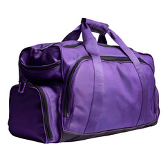 Purple sports bag isolated on white background

