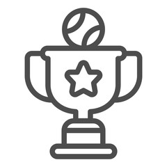 Baseball winner cup line icon, baseball game concept. Vector graphics. Game trophy, sport award sign on white background, outline style icon for mobile or web design.