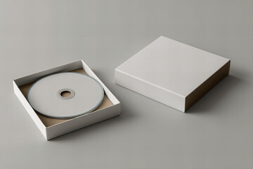 Mockup of a compact disc and its case
