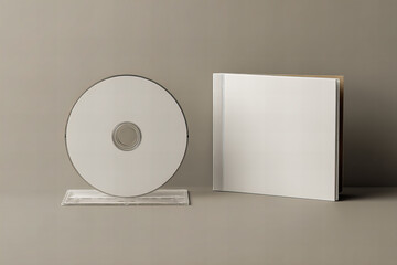 A white blank CD and its case mockup