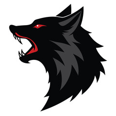 Snarling Red-Mouth Wolf – Intense Animal Head Logo