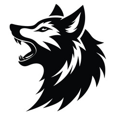 
Snarling Wolf Mascot with Red Eyes – Gaming Logo Vector