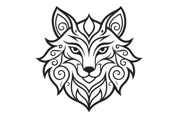 Mandala-Style Wolf Face – Ornamental Decorative Vector