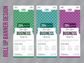 Creative unique Roll up standee banner design template,  Perfect for multipurpose use..