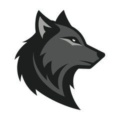 Naklejka premium Minimal Gray Wolf Side Profile – Clean Wild Animal Silhouette