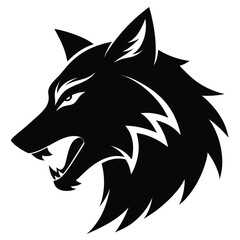 Fototapeta premium Snarling Wolf Head Logo – Fierce Predator Vector for Branding