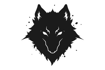 Shadowed Black Wolf Face – Ink-Style Wild Animal Silhouette