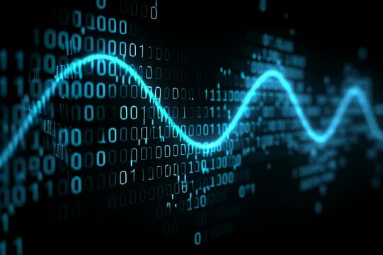 Data binary code digital wave technology information network computing cyberspace abstract