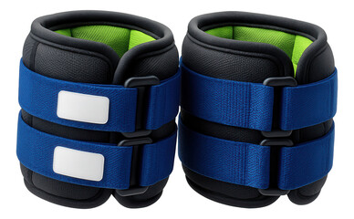 Adjustable ankle weights with Velcro straps for biathlon strength training